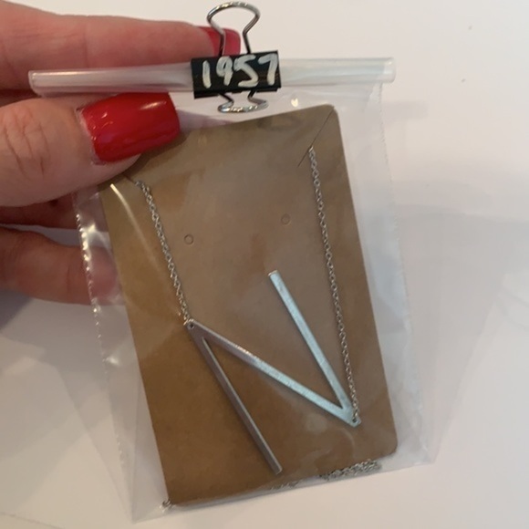 💐5/25 large capital N pendant silver tone - Picture 7 of 7